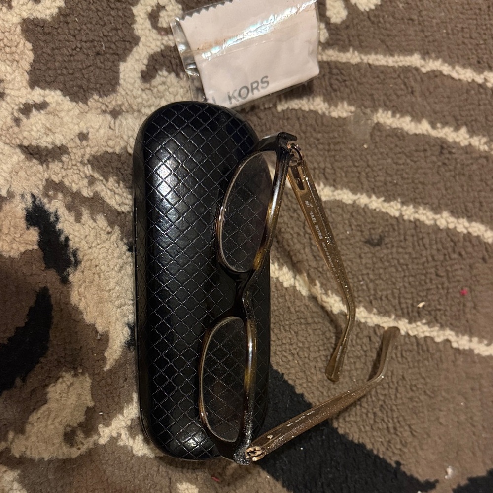 Black and Gold Glasses with Case
